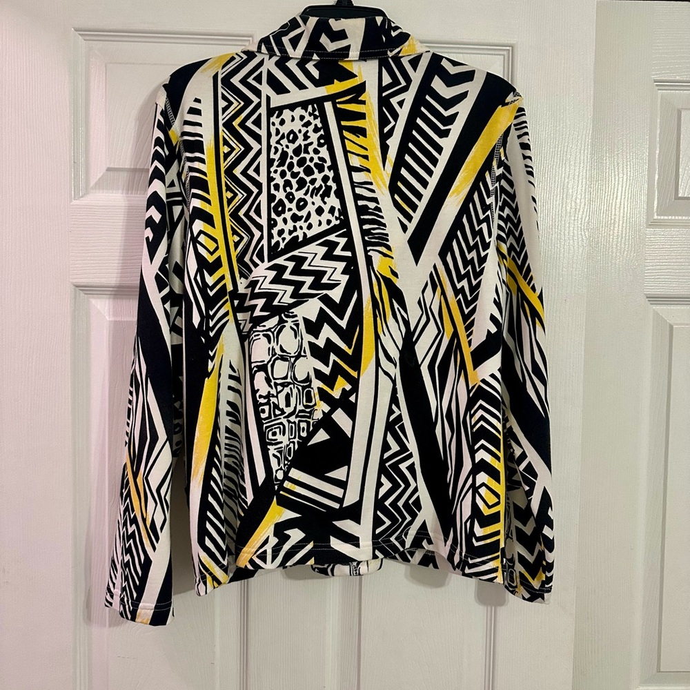 Onque Casuals Black and Yellow Abstract Jacket - Picture 4 of 4